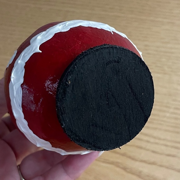 Santa Claus Gourd 6" Standing Hand Painted Christmas Red & White Textured Cute! - Picture 5 of 8